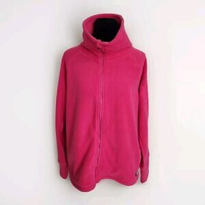 Calvin Klein Performance Full Zip Fleece Jacket Women's Size Xl Pink Mock Neck